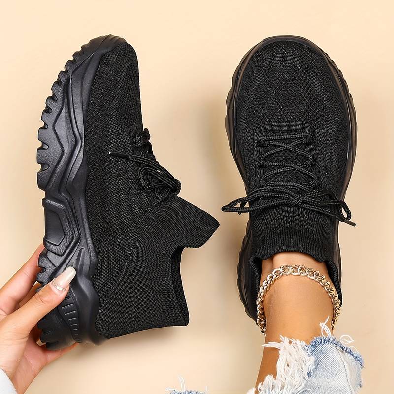 Women’s Sneakers with Chunky Sole and Lace-Up Design