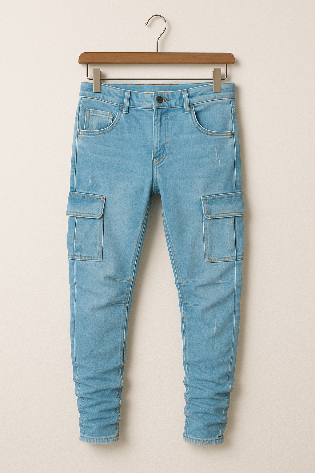 Men's cargo pants with a tapered cut and multiple leg pockets