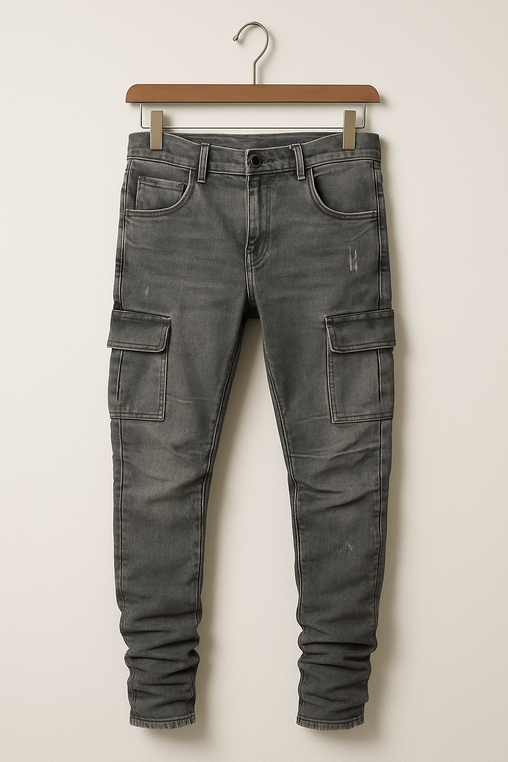 Men's cargo pants with a tapered cut and multiple leg pockets
